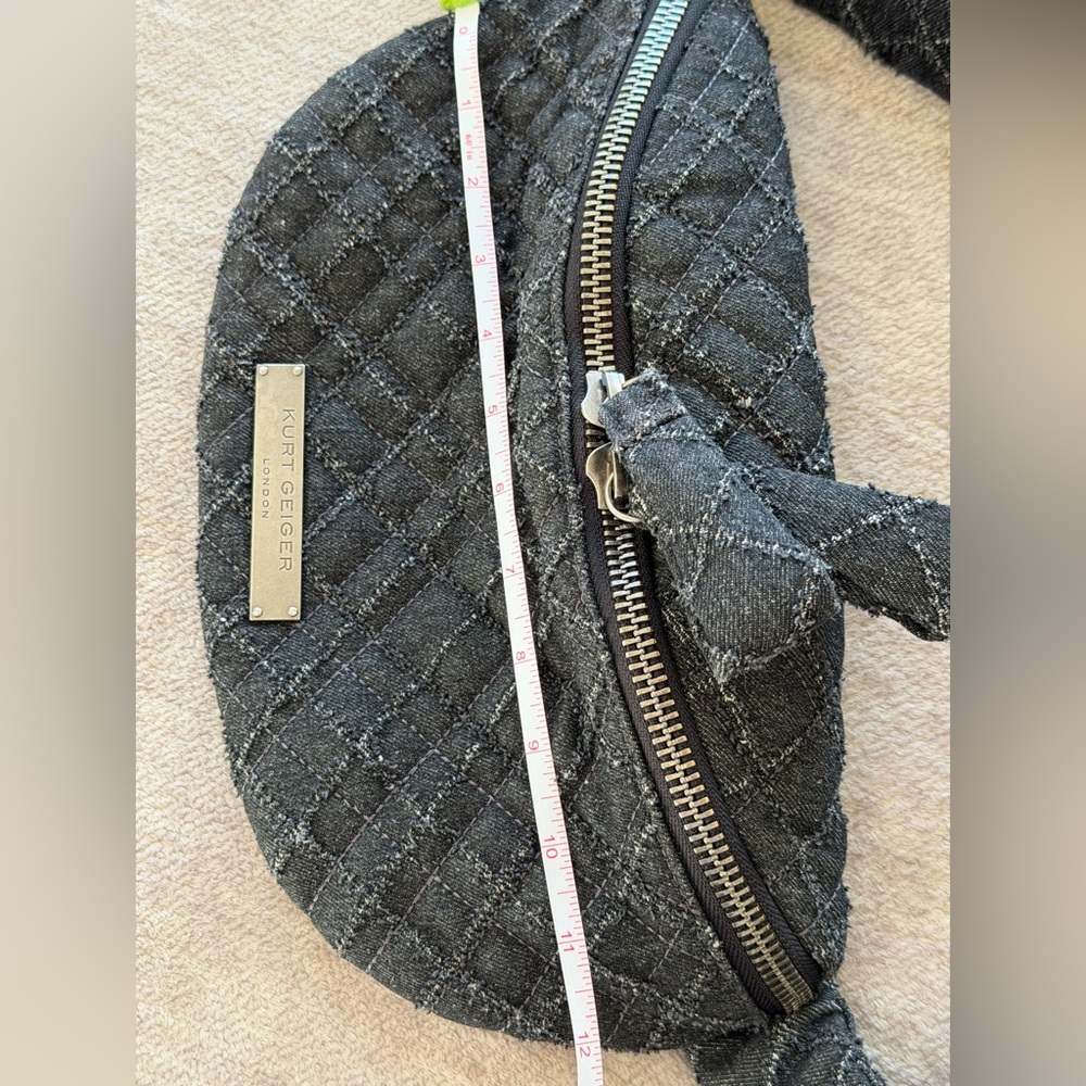 Kurt Geiger London Black Quilted Brixton Belt Bag or crossbody - Picture 8 of 12